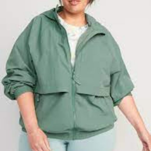 Windbreaker Water-Resistant Hooded Performance Zip Jacket, Old Navy, NWT Small - Picture 4 of 4